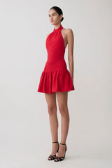 Rory Halter Mini Knit Dress - Red