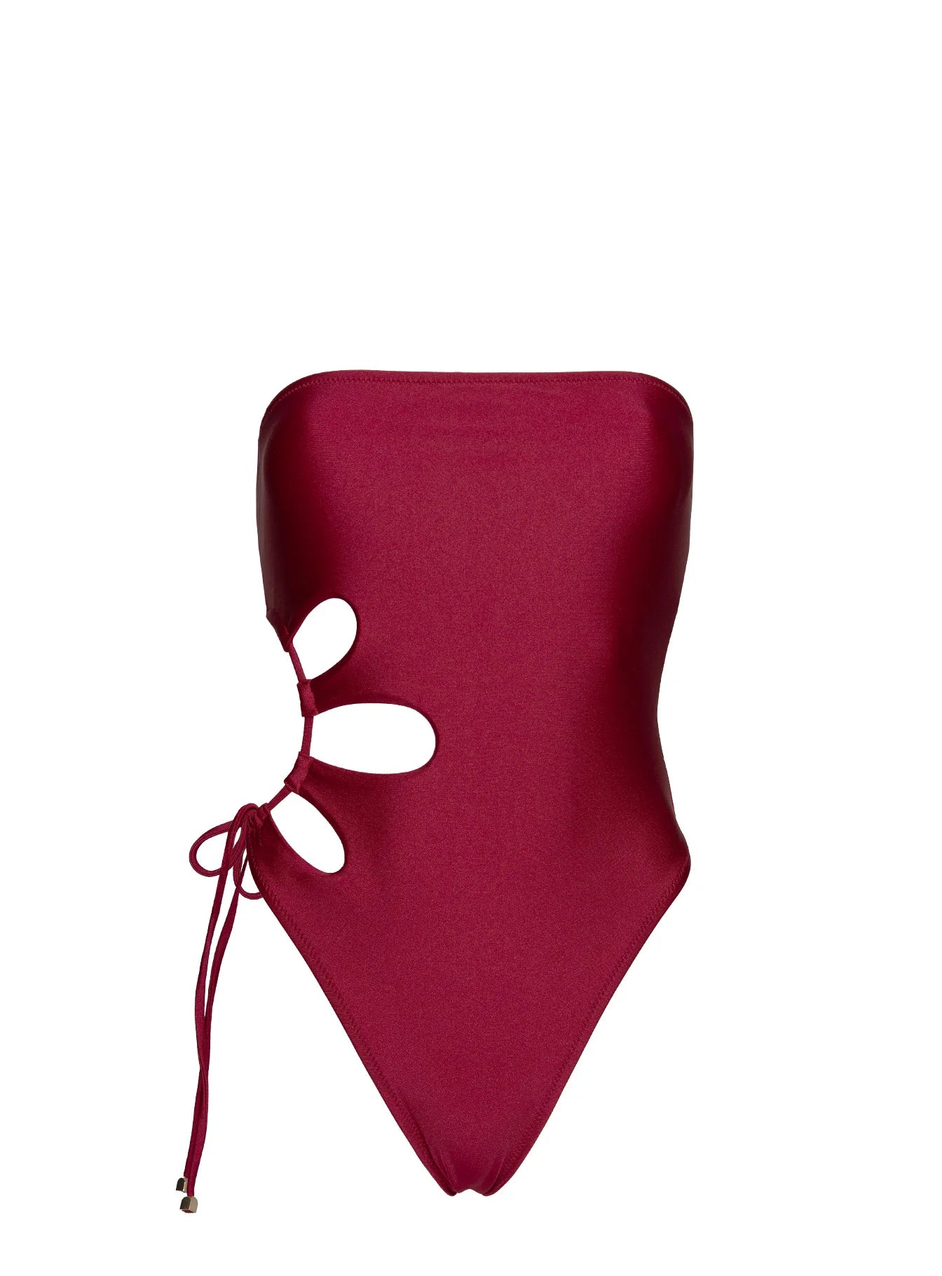 Kosaia Keyhole Tie Side One Piece Burgundy