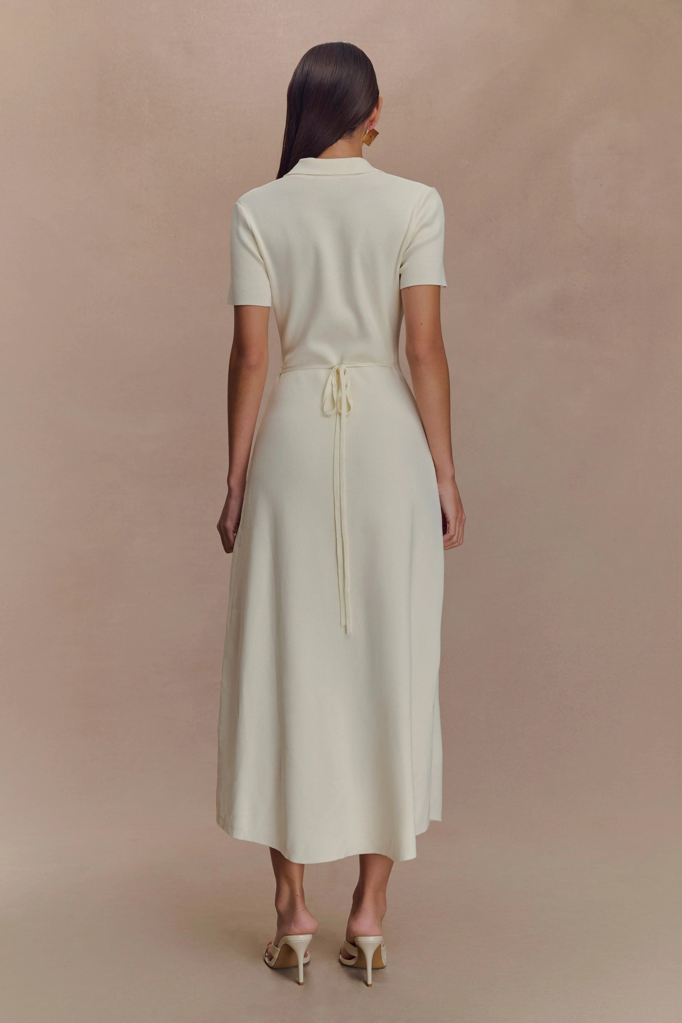 Pearson Short Sleeve Knit Midi Dress - Ivory